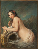 Naiad by Charles-Andre van Loo (Carle van Loo) — female oil painting wall art, Rococo