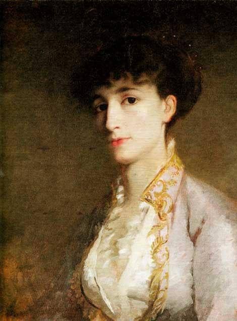 Naile Hanim's Portrait by Osman Hamdi — hand-painted portrait oil painting reproduction on canvas