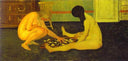 Naked Women Playing Checkers by Felix Vallotton — male oil painting wall art