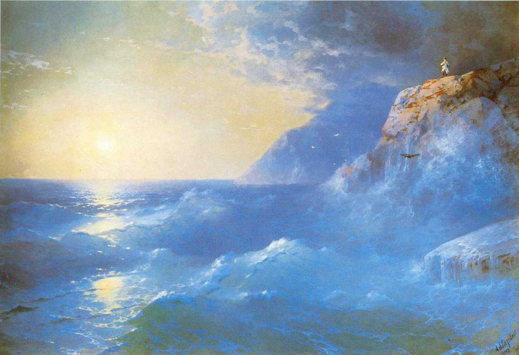 Napoleon on island of St. Helen by Ivan Aivazovsky — hand-painted landscape oil painting reproduction on canvas