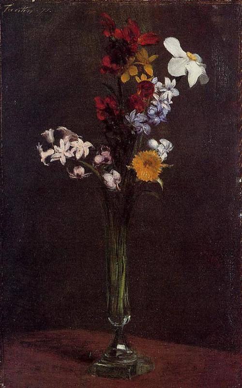 Narcisses Hyacinths and Nasturtiums - Henri Fantin-Latour