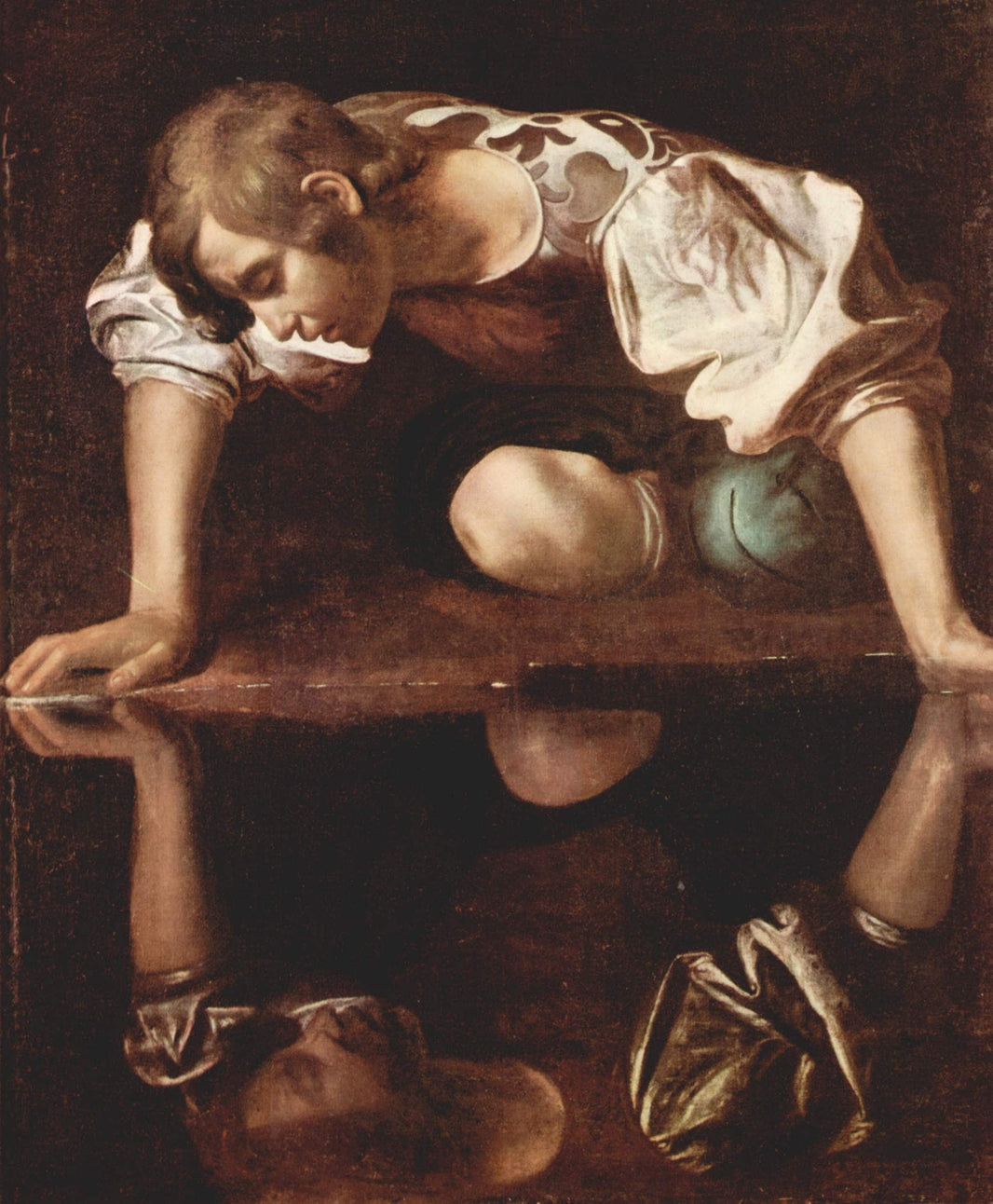 Narcissus by Caravaggio — hand-painted portrait oil painting reproduction on canvas
