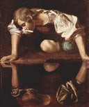 Narcissus by Caravaggio — life oil painting wall art, Tenebrism
