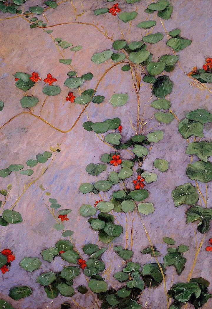 Nasturtiums by Gustave Caillebotte — hand-painted botanical oil painting reproduction on canvas
