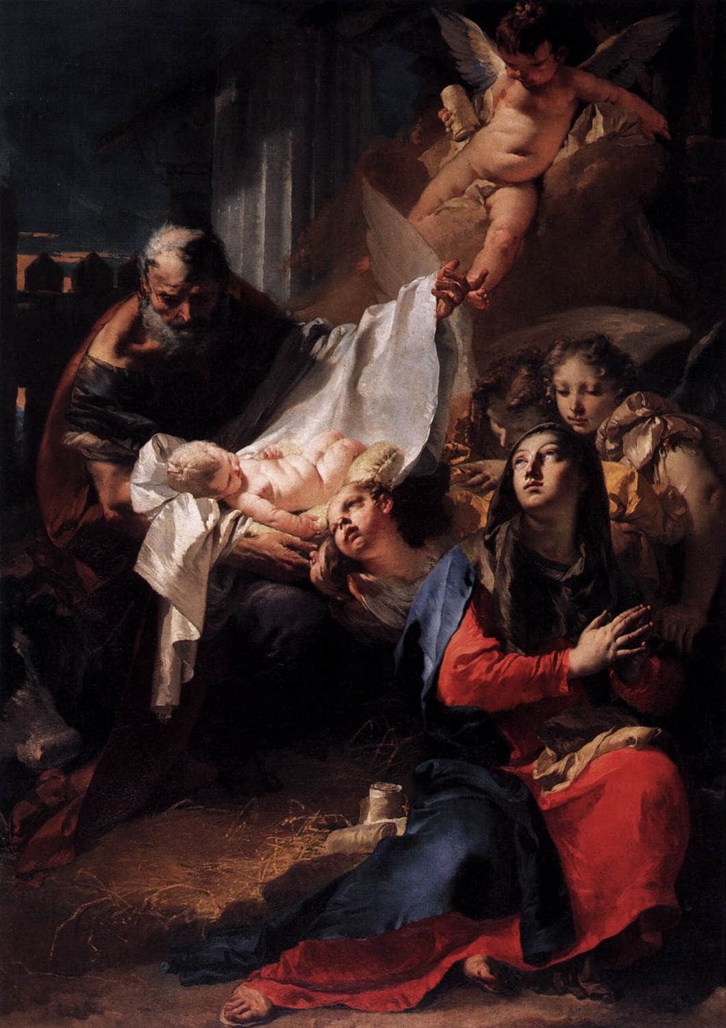 Nativity by Giovanni Battista Tiepolo — hand-painted cultural oil painting reproduction on canvas