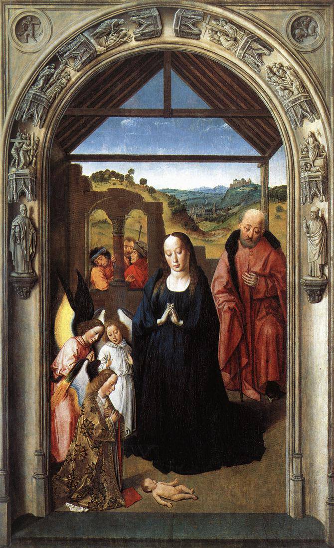 Nativity (Polyptych of the Virgin, the wing) - Dirk Bouts