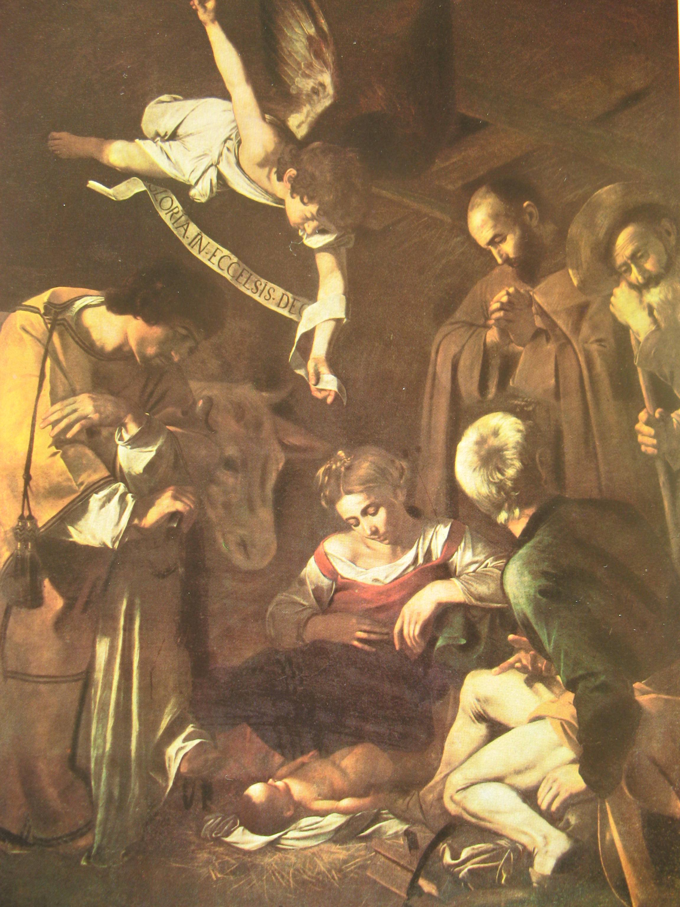 Nativity with St. Francis and St. Lawrence - Caravaggio