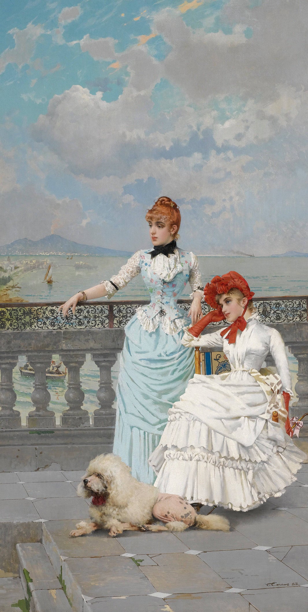 Neapolitan beauties by Vittorio Matteo Corcos, hand-painted animal oil painting reproduction on canvas