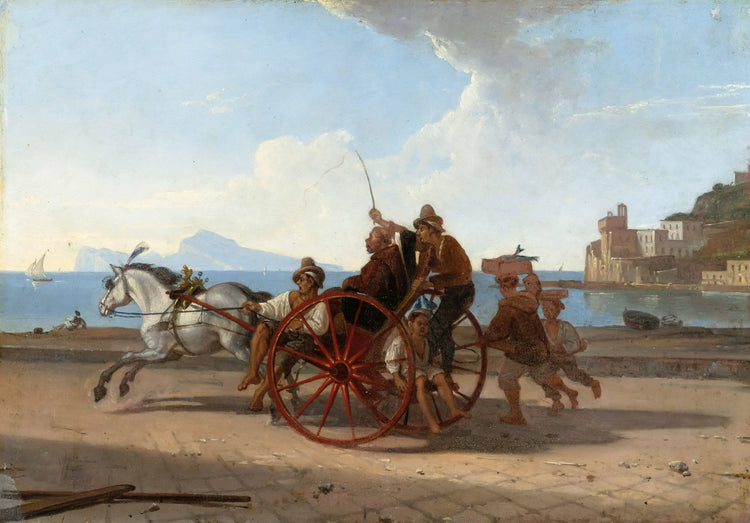 Neapolitan carriage with monk - Franz Ludwig Catel