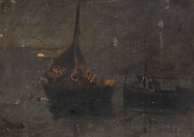 Neapolitan Fishing Boats at Night - Thomas Stuart Smith