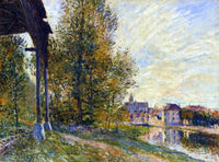 Near Moret sur Loing by Alfred Sisley — hand-painted architectural oil painting reproduction on canvas
