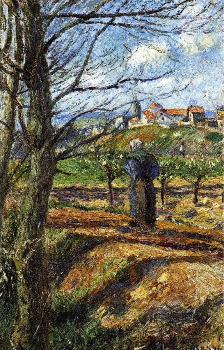 Near Pontoise by Camille Pissarro — hand-painted botanical oil painting reproduction on canvas