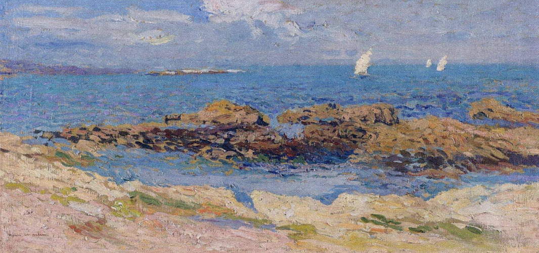 Near Saint Malo by Henri Martin, hand-painted landscape oil painting reproduction on canvas