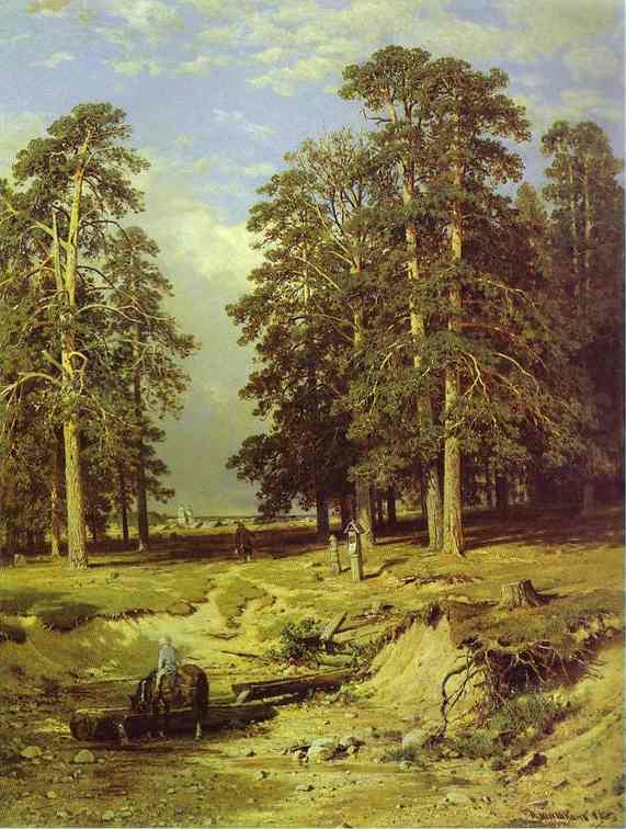 Near Yelabuga by Ivan Shishkin — hand-painted botanical oil painting reproduction on canvas