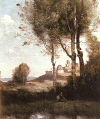 Nest Harriers in Tuscan by Camille Corot — hand-painted architectural oil painting reproduction on canvas