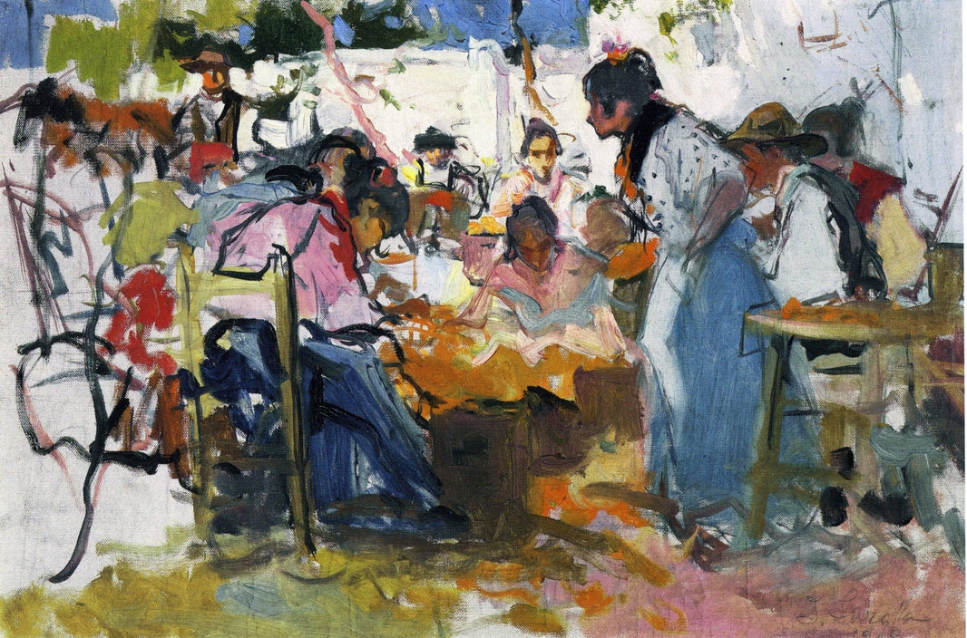Net Menders in Valencia by Joaquín Sorolla — hand-painted portrait oil painting reproduction on canvas