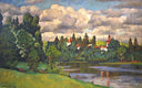 Neva. Islets. Rest House by Ilya Mashkov — hand-painted architectural oil painting reproduction on canvas