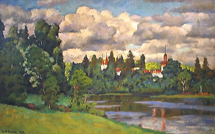 Neva. Islets. Rest House by Ilya Mashkov — hand-painted architectural oil painting reproduction on canvas