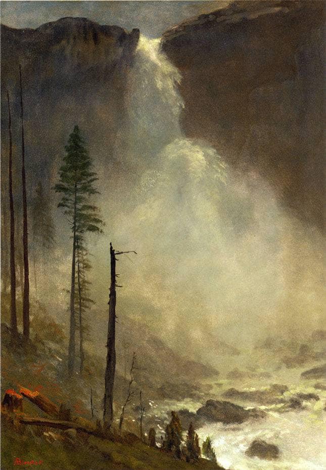 Nevada Falls by Albert Bierstadt — hand-painted botanical oil painting reproduction on canvas