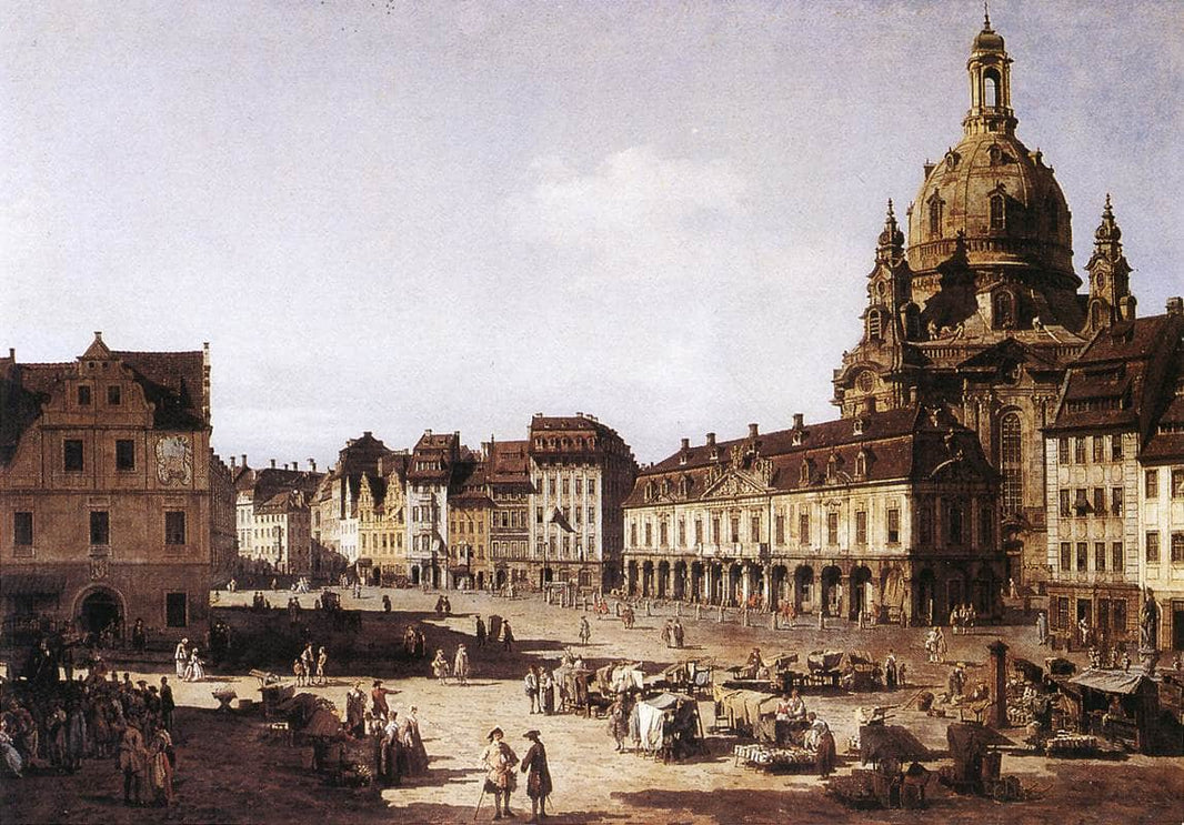 New Market Square in Dresden by Bernardo Bellotto — hand-painted architectural oil painting reproduction on canvas