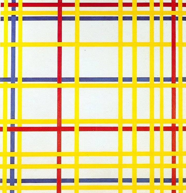 New York City I by Piet Mondrian — hand-painted abstract oil painting reproduction on canvas