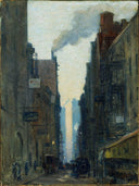New York Street Scene by Ernest Lawson — hand-painted architectural oil painting reproduction on canvas
