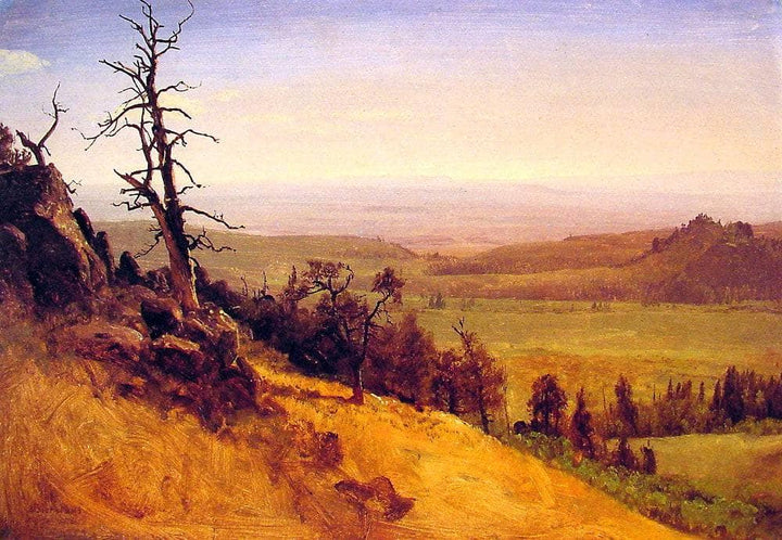 Newbraska Wasatch Mountains by Albert Bierstadt — hand-painted botanical oil painting reproduction on canvas
