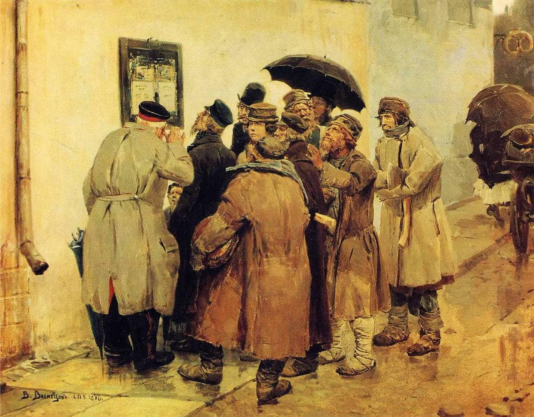 News from the Front by Viktor Vasnetsov — hand-painted portrait oil painting reproduction on canvas