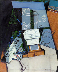 Newspaper with Coffee Mill by Juan Gris — hand-painted still oil painting reproduction on canvas