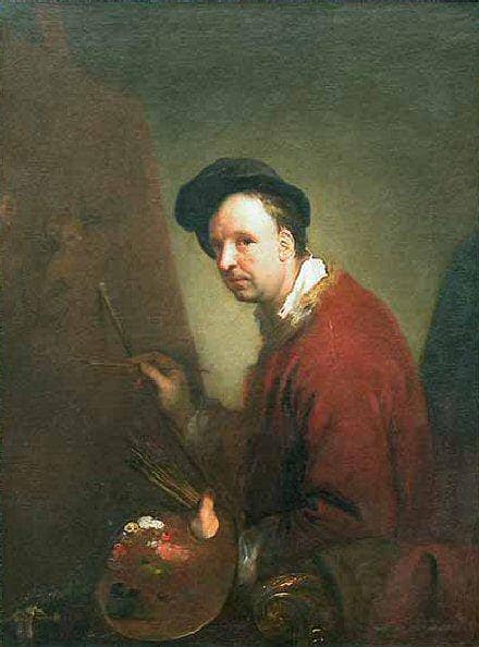 Nicolas Vleughels by Antoine Pesne — hand-painted portrait oil painting reproduction on canvas