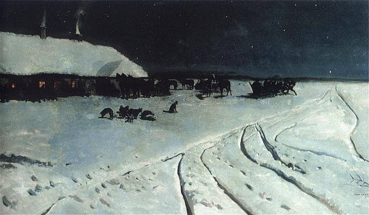 Night in Ukraine by Józef CheÅmoÅski — hand-painted landscape oil painting reproduction on canvas