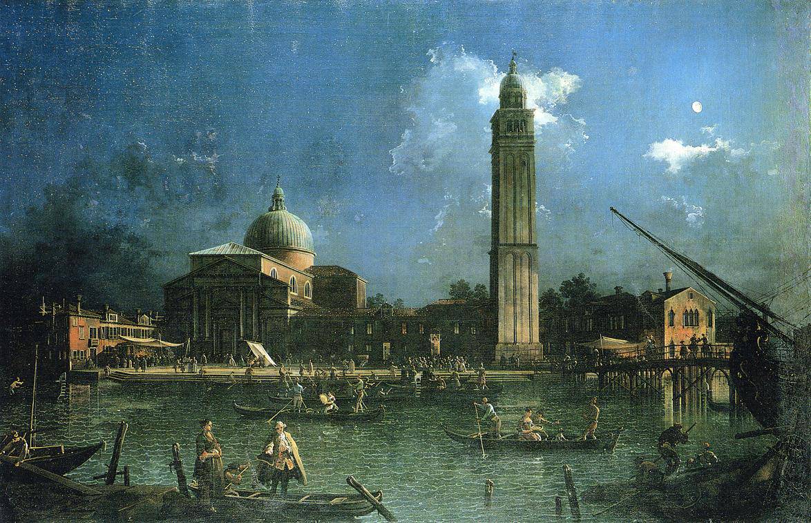 Night time Celebration Outside the Church of San Pietro di Castello - Canaletto