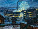 Night View of a Factory by Alfred William Finch — hand-painted abstract oil painting reproduction on canvas