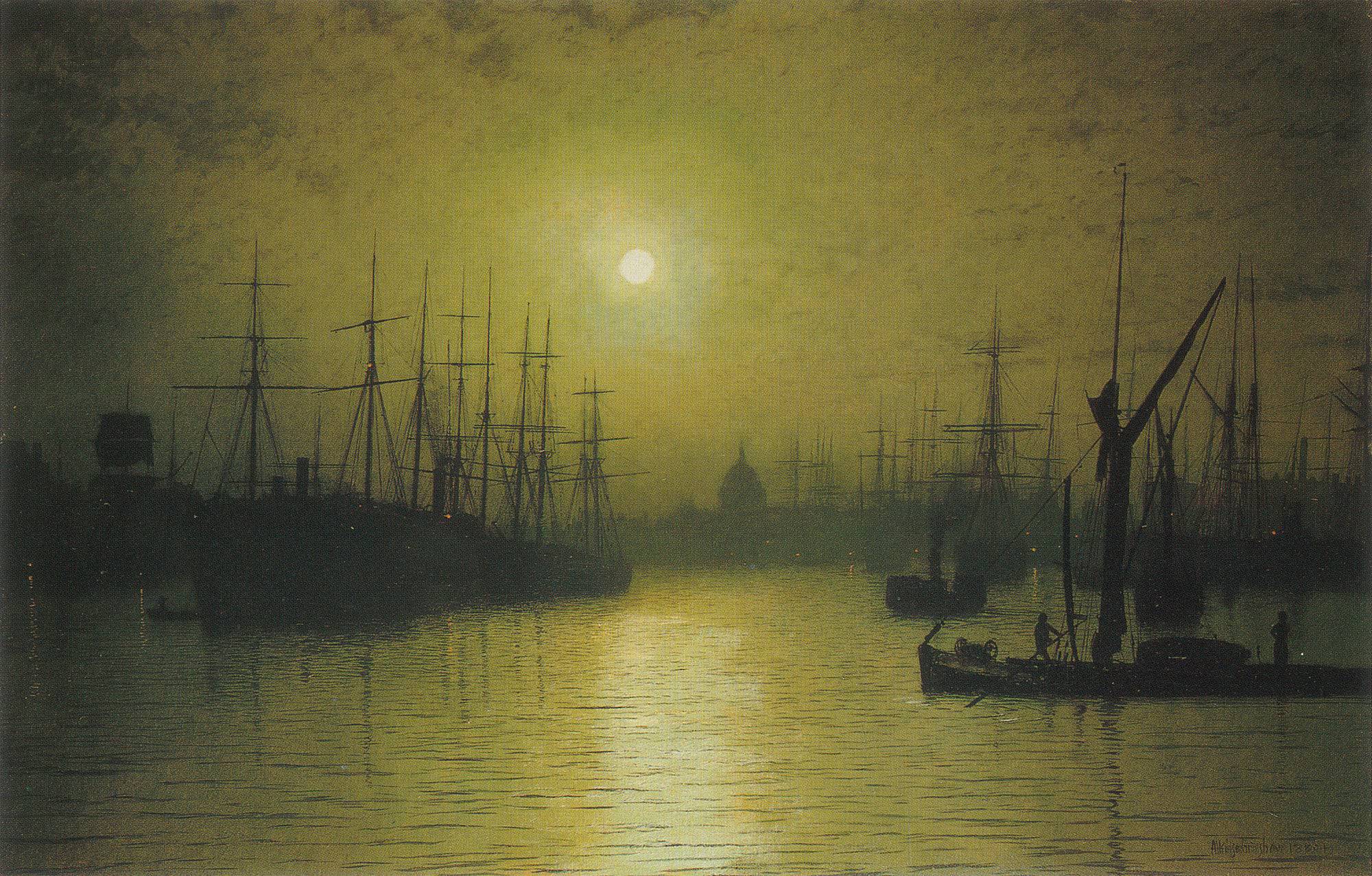 Nightfall on the Thames - John Atkinson Grimshaw