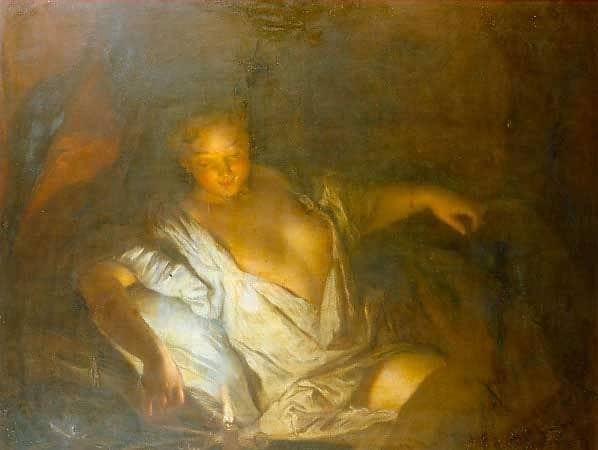 Nocturne by Antoine Pesne — hand-painted portrait oil painting reproduction on canvas