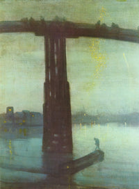 Nocturne: Blue and Gold â Old Battersea Bridge by James McNeill Whistler — hand-painted landscape oil painting reproduction on canvas