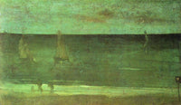 Nocturne: Blue and Silver - Bognor by James McNeill Whistler — hand-painted landscape oil painting reproduction on canvas