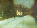 Nocturne in Grey and Gold: Chelsea Snow by James McNeill Whistler — hand-painted architectural oil painting reproduction on canvas
