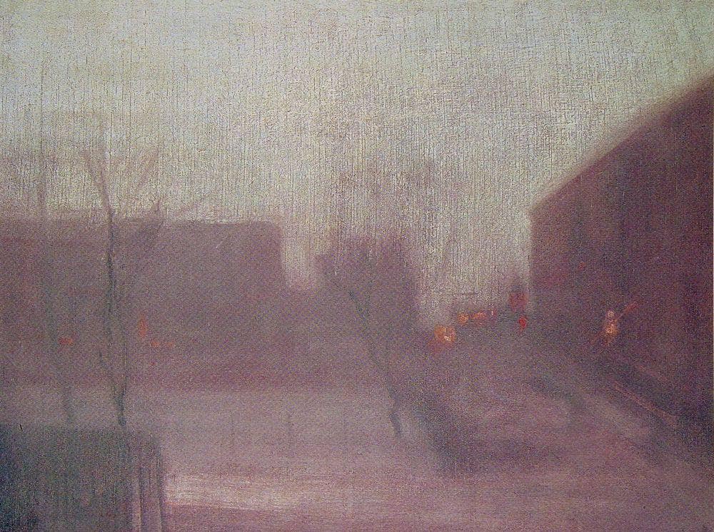 Nocturne Trafalgar Square Chelsea Snow