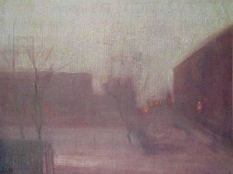 Nocturne Trafalgar Square Chelsea Snow on gallery wrap