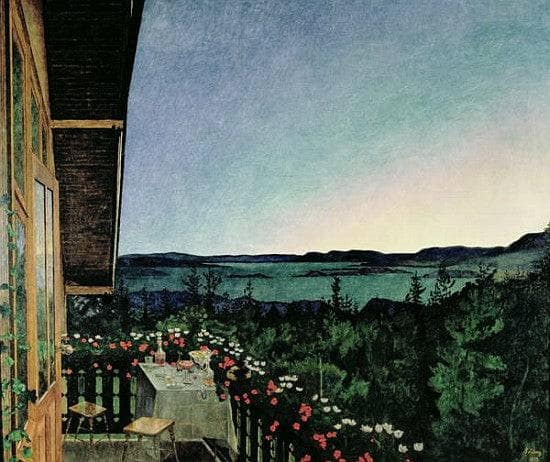 Noite de Verão by Harald Sohlberg — hand-painted landscape oil painting reproduction on canvas