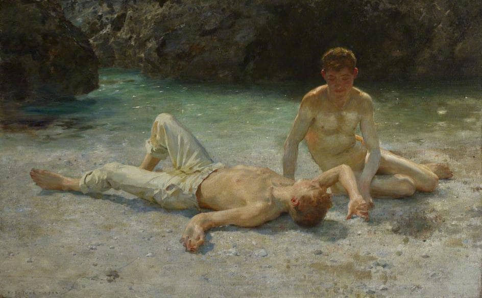Noonday Heat by Henry Scott Tuke — hand-painted portrait oil painting reproduction on canvas