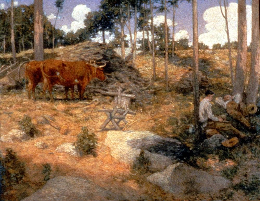Noonday Rest in New England by Julian Alden Weir — hand-painted animal oil painting reproduction on canvas