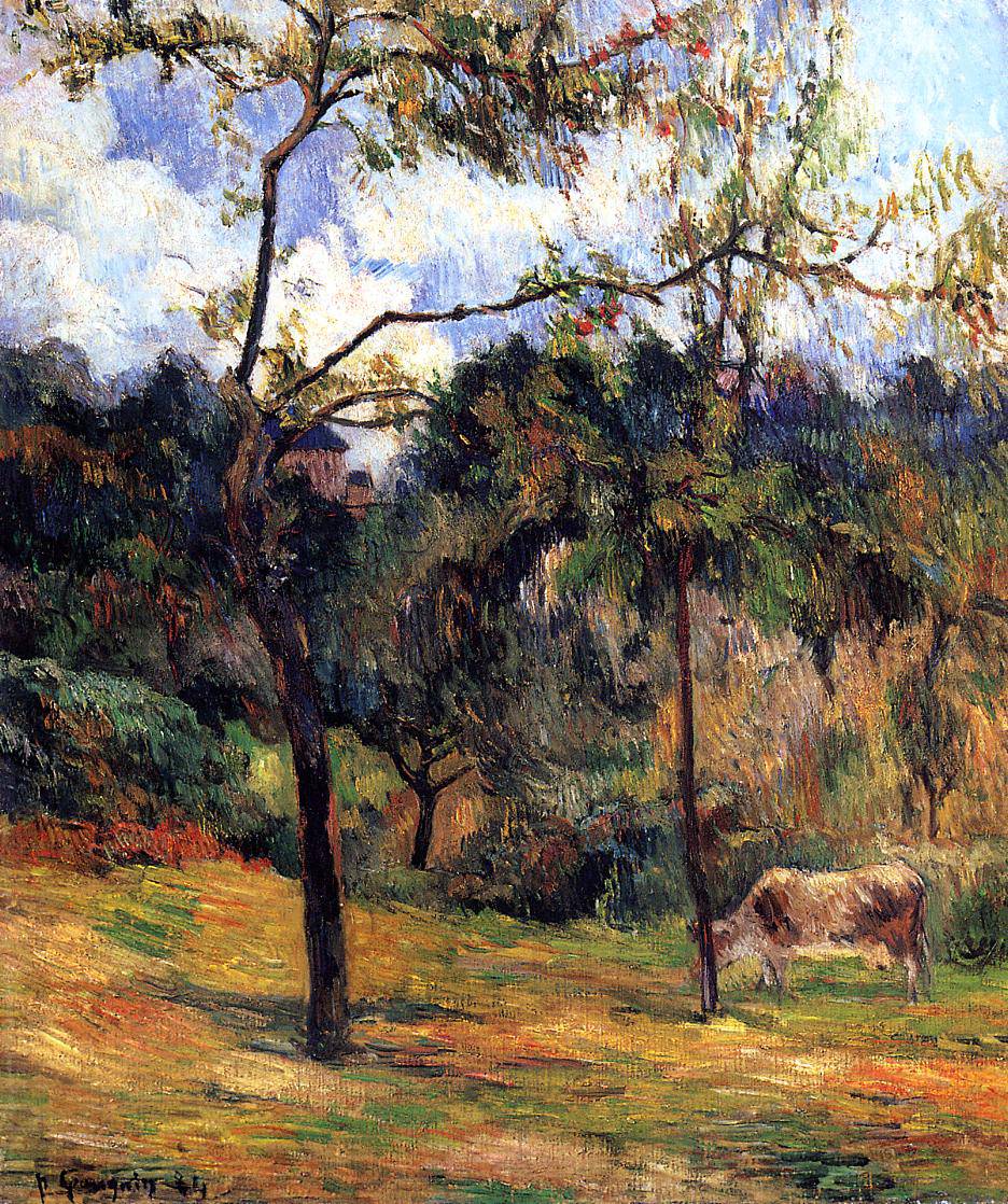 Normandy Landscape: Cow in a Meadow - Paul Gauguin