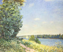 Normandy, the water path, in the evening at Sahurs by Alfred Sisley — hand-painted botanical oil painting reproduction on canvas
