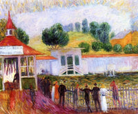 North Beach Swimming Pool by William James Glackens — hand-painted landscape oil painting reproduction on canvas