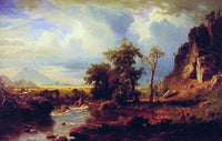 North Fork of the Platte Nebraska by Albert Bierstadt — hand-painted botanical oil painting reproduction on canvas