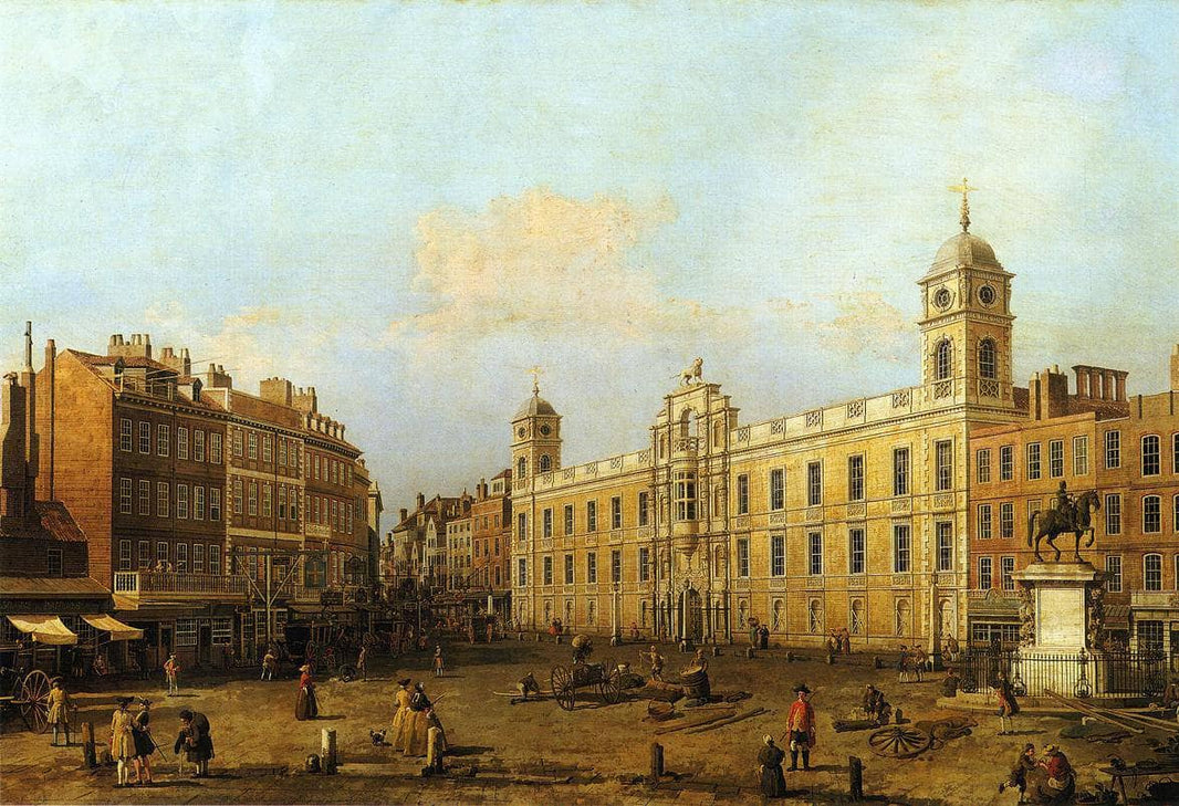 Northumberland House by Canaletto — hand-painted architectural oil painting reproduction on canvas