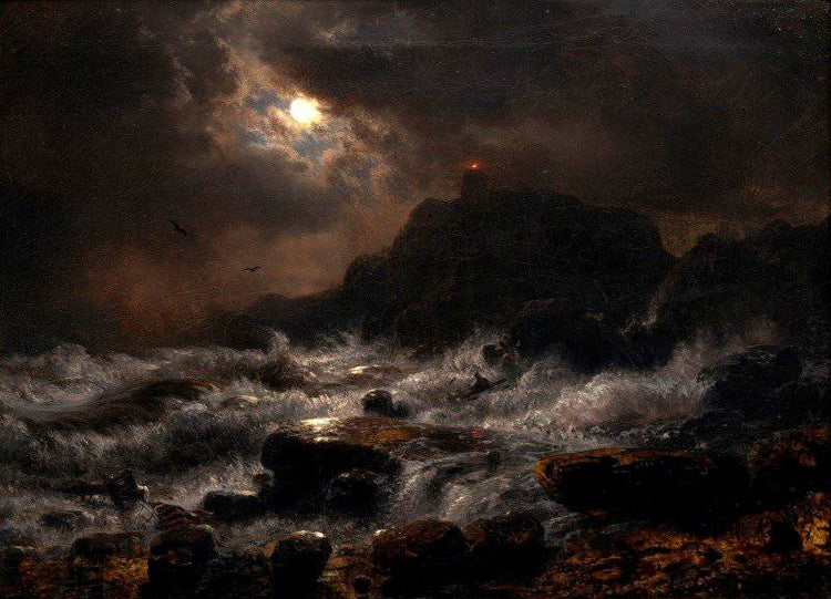 Norwegian coast by moonlight - Andreas Achenbach