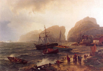 Norwegian Harbor of Refuge Or Port of Refuge on the Norwegian Coast in kitchen